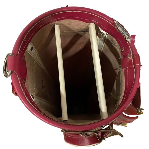 Vintage Wilson Country Club Red Golf Club Bag Made In USA RARE RED LEATHER COLOR - Picture 3 of 10